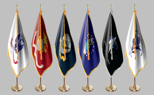 Military Presentation Flag & Flagpole Set - Set of 6 Military Presentation Flag & Flagpole Set - Set of 6