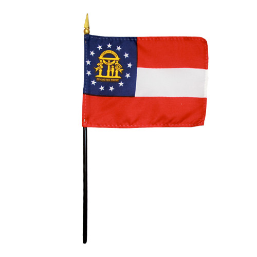 Georgia 4"x6" Stick Flag - 12 Pack