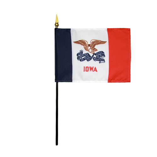 Iowa 4"x6" Stick Flag - 12 Pack