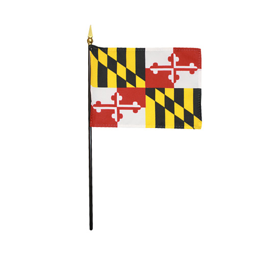 Maryland 4"x6" Stick Flag - 12 Pack