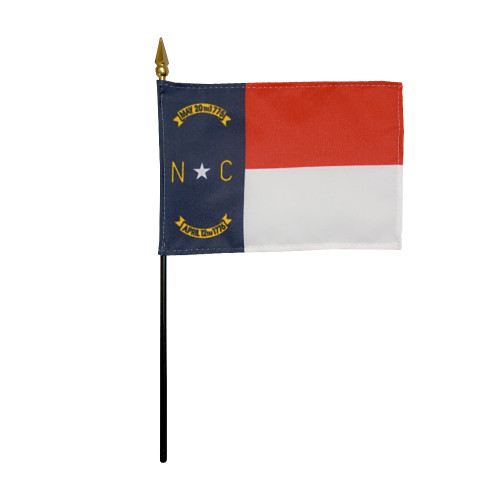 North Carolina 4"x6" Stick Flag - 12 Pack