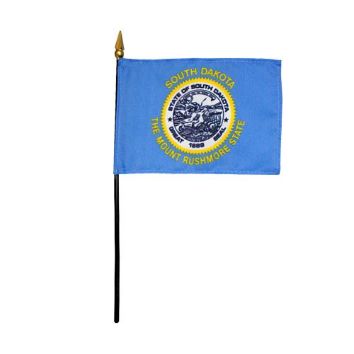 South Dakota 4"x6" Stick Flag - 12 Pack