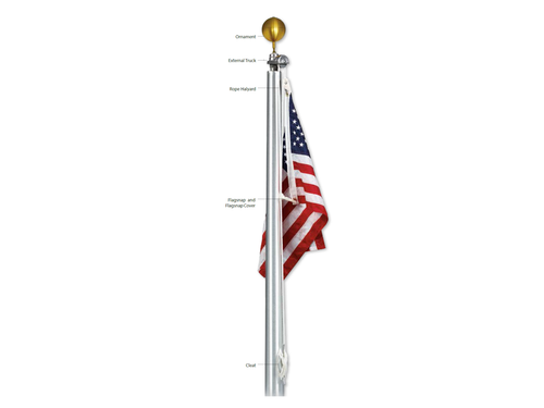 20'-80' External Halyard Aluminum Flagpole