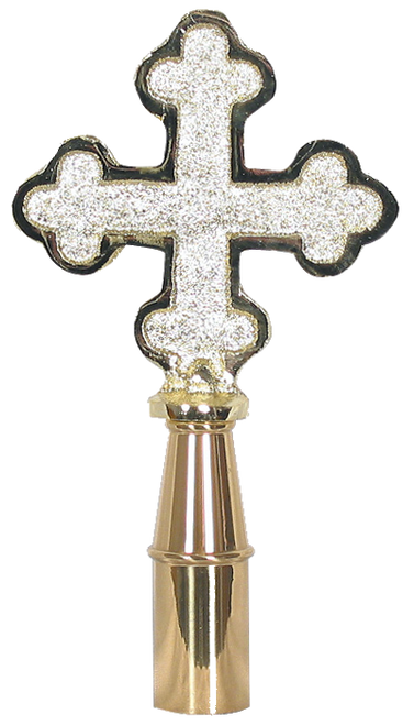 Gold Botonee Cross, 7-1/2" with Ferrule