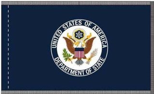 Department of State Nylon Applique Flag, 4'X6' with Pole Hem and Fringe Department of State Nylon Applique Flag, 4'X6' with Pole Hem and Fringe