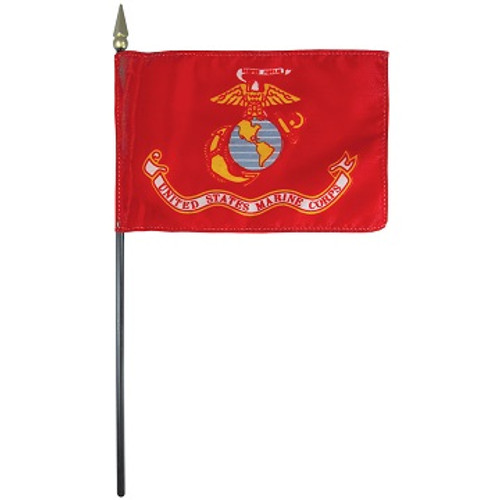 US Marine Corps Stick Flag, 4" x 6", Printed E-Gloss US Marine Corps Stick Flag, 4" x 6", Printed E-Gloss