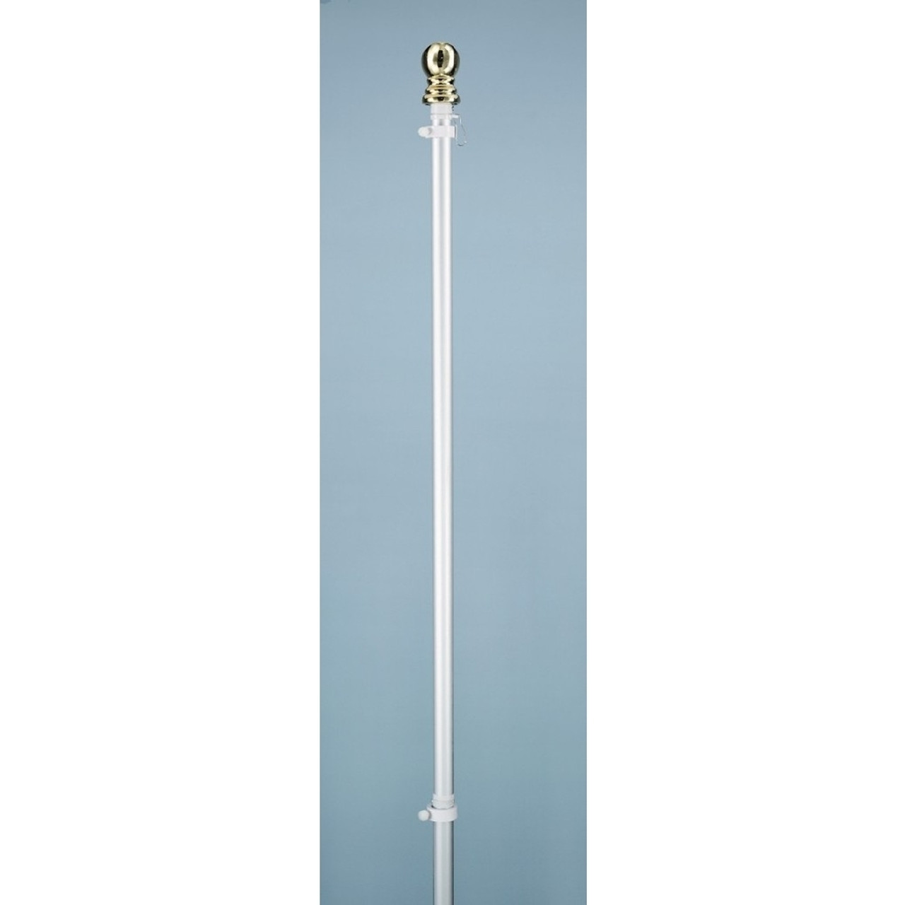 White Aluminum 6' 2-Piece Spinning Pole