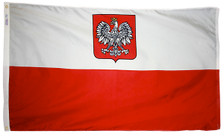 3X5 FT NYL-GLO POLAND W/EAGLE POLANDER POLISH FLAG - 221090 3X5 FT NYL-GLO POLAND W/EAGLE POLANDER POLISH FLAG - 221090