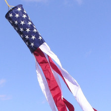 6X48 IN NYLON US WINDSOCK CLAMSHELL - 353 6X48 IN NYLON US WINDSOCK CLAMSHELL - 353