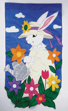 13X18 IN POLY GARDEN BUNNY BANNER - 132 13X18 IN POLY GARDEN BUNNY BANNER - 132