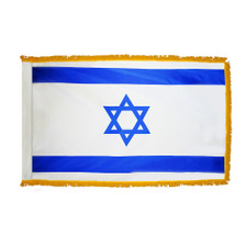 4X6 FT COL NYL-GLO ISRAEL ISRAELI ISRAELIAN FLAG W/ FRINGE - 96600