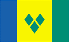 5X8' NYL-GLO ST VINCENT GRENADINES VICENTIAN VINCIES FLAG