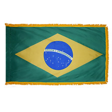 3X5' COL NYL-GLO BRAZIL BRAZILIAN W/FRINGE FLAG