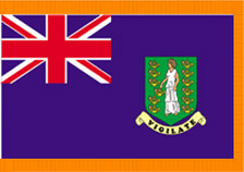 3X5' COL NYL-GLO BRITISH VIRGIN ISLANDS BVI ISLANDER W/FRINGE FLAG