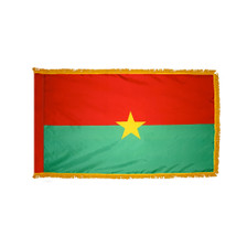 3X5' COL NYL-GLO BURKINA FASO BURKINABES  W/FRINGE FLAG