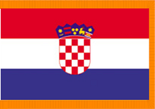 3X5' COL NYL-GLO CROATIA CROATIAN W/FRINGE FLAG