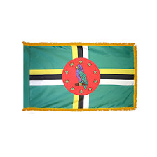 3X5' COL NYL-GLO DOMINICA DOMINICAN W/FRINGE FLAG