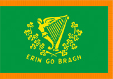 3X5' COL NYL-GLO ERIN GO BRAGH IRISH AMERICAN FLAG W/FRINGE 3X5' COL NYL-GLO ERIN GO BRAGH IRISH AMERICAN FLAG W/FRINGE