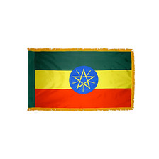 3X5' COL NYL-GLO ETHIOPIA ETHIOPIAN W/FRINGE FLAG