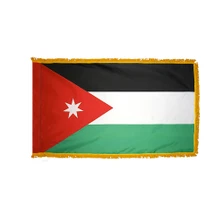 3X5' COL NYL-GLO JORDAN JORDANIAN W/FRINGE FLAG