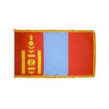 3X5' COL NYL-GLO MONGOLIA MONGOLIAN W/FRINGE FLAG 3X5' COL NYL-GLO MONGOLIA MONGOLIAN W/FRINGE FLAG