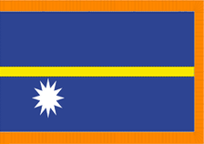 3X5' COL NYL-GLO NAURU NAURUAN W/FRINGE FLAG 3X5' COL NYL-GLO NAURU NAURUAN W/FRINGE FLAG