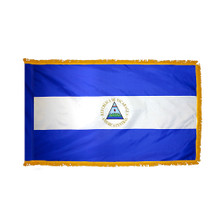 3X5' COL NYL-GLO NICARAGUA GOVERNMENT NICARAGUAN W/FRINGE FLAG