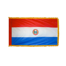 3X5' COL NYL-GLO PARAGUAY PARAGUAYAN W/FRINGE FLAG 3X5' COL NYL-GLO PARAGUAY PARAGUAYAN W/FRINGE FLAG
