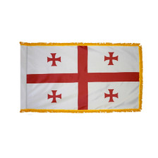 3X5' COL NYL-GLO REPUBLIC OF GEORGIA GEORGIAN W/FRINGE FLAG 3X5' COL NYL-GLO REPUBLIC OF GEORGIA GEORGIAN W/FRINGE FLAG