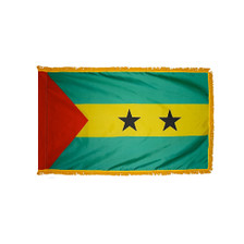 3X5' COL NYL-GLO SAO TOME & PRINCIPE TOMEAN PRINCIPEAN W/FRINGE FLAG 3X5' COL NYL-GLO SAO TOME & PRINCIPE TOMEAN PRINCIPEAN W/FRINGE FLAG