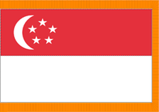 3X5' COL NYL-GLO SINGAPORE SINGAPOREAN W/FRINGE FLAG 3X5' COL NYL-GLO SINGAPORE SINGAPOREAN W/FRINGE FLAG