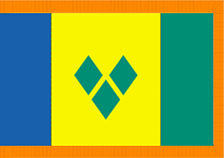 3X5' COL NYL-GLO ST VINCENT GRENADINES VICENTIAN VINCIES W/FRINGE FLAG