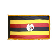 3X5' COL NYL-GLO UGANDA UGANDAN W/FRINGE FLAG