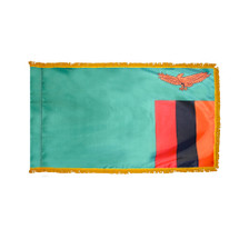 3X5' COL NYL-GLO ZAMBIA ZAMBIAN W/FRINGE FLAG 3X5' COL NYL-GLO ZAMBIA ZAMBIAN W/FRINGE FLAG
