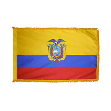 4X6' COL NYL-GLO ECUADOR GOVERNMENT ECUADORIAN W/FRINGE FLAG