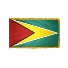 4X6' COL NYL-GLO GUYANA GUYANESE W/FRINGE FLAG