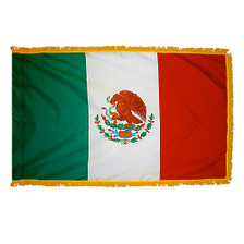 4X6' COL NYL-GLO MEXICO MEXICAN W/FRINGE FLAG 4X6' COL NYL-GLO MEXICO MEXICAN W/FRINGE FLAG