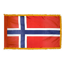 4X6' COL NYL-GLO NORWAY NORWEGIAN W/FRINGE FLAG 4X6' COL NYL-GLO NORWAY NORWEGIAN W/FRINGE FLAG