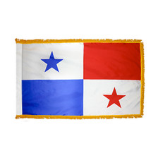 4X6' COL NYL-GLO PANAMA PANAMANIAN W/FRINGE FLAG 4X6' COL NYL-GLO PANAMA PANAMANIAN W/FRINGE FLAG