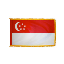 4X6' COL NYL-GLO SINGAPORE W/FRINGE FLAG 4X6' COL NYL-GLO SINGAPORE W/FRINGE FLAG