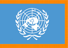 4X6' COL NYL-GLO UNITED NATIONS UN FLAG W/ FRINGE 4X6' COL NYL-GLO UNITED NATIONS UN FLAG W/ FRINGE