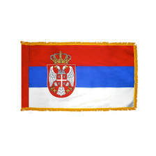 4X6 FT COL SERBIA & MONTE FRMLY YUGO SERBIAN FLAG W/ FRINGE - 190439