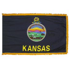 3X5' COL NYL-GLO KANSAS FRINGE FLAG