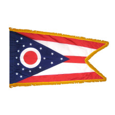3X5' COL NYL-GLO OHIO FRINGE FLAG