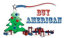 3X5' NYL-GLO BUY AMERICAN XMAS FLAG
