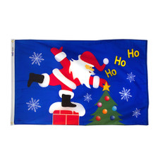 3X5' NYL-GLO ROOFTOP SANTA FLAG