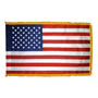 3X5 FT COL NYL-GLO US UNITED STATES USA AMERICAN FLAG W/ FRINGE - 21500