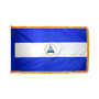 3X5' COL NYL-GLO NICARAGUA GOVERNMENT NICARAGUAN W/FRINGE FLAG