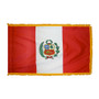 3X5' COL NYL-GLO PERU GOVERNMENT PERUVIAN W/FRINGE FLAG