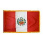 4X6' COL NYL-GLO PERU GOVERNMENT PERUVIAN W/FRINGE FLAG